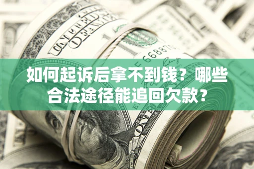 武汉如何起诉后拿不到钱？哪些合法途径能追回欠款？