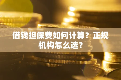武汉借钱担保费如何计算？正规机构怎么选？