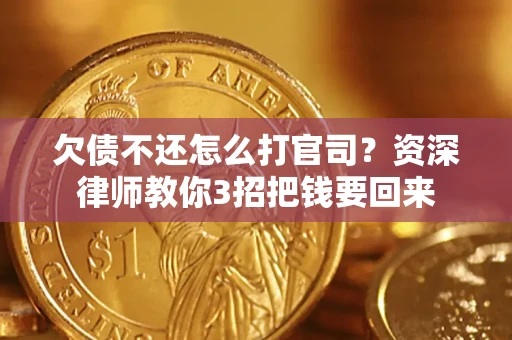 武汉欠债不还怎么打官司？资深律师教你3招把钱要回来