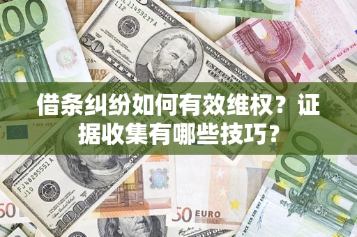 武汉借条纠纷如何有效维权？证据收集有哪些技巧？